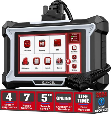 ANCEL DS100 OBD2 Scanner ABS SRS Transmission Check Engine Code Reader 7 Resets