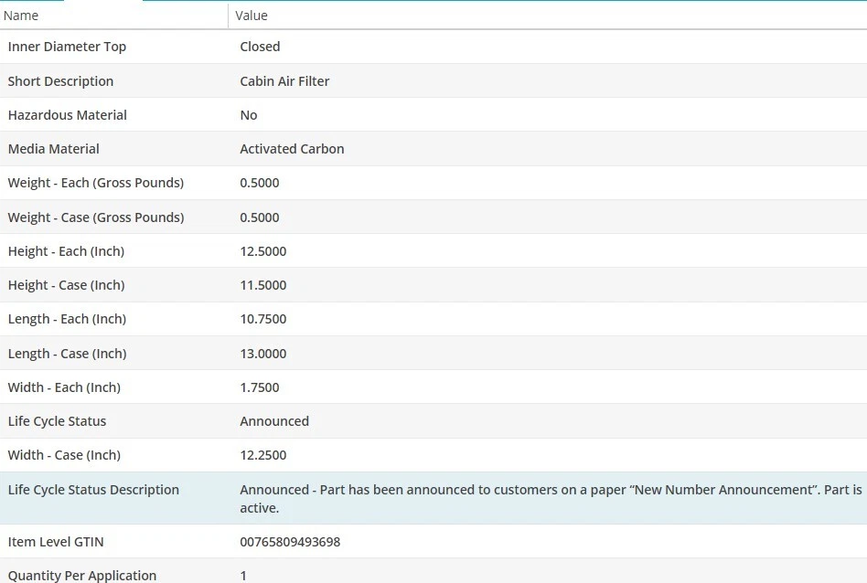 WIX 机舱空气过滤器 适用于 Land Rover RANGE ROVER SPORT 2015-2016 V6-3.0L — 第 4/4 张图片