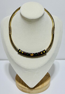 Vintage Eisenberg Collar Necklace Gold Tone 70 s. 