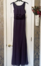 DAVID'S BRIDAL WOMEN'S MAXI DRESS SLEEVELESS, LAPIS COLOR SIZE 4 NWT.