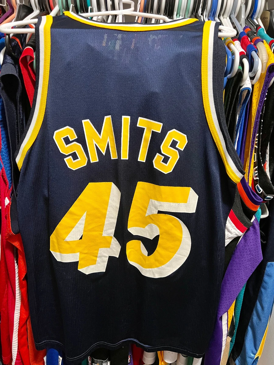 Vintage Champion NBA Indiana Pacers #45 Rik Smits Basketball Jersey Size 48