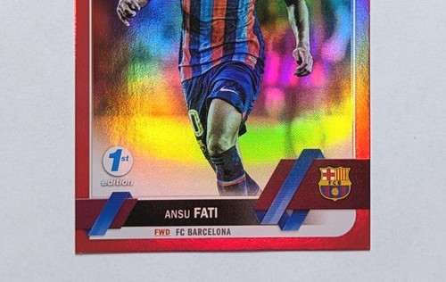 Ansu Fati Red Foil /5 1st Edition Color Match 2023 Topps UEFA #193 SSP Barcelona - Picture 5 of 6