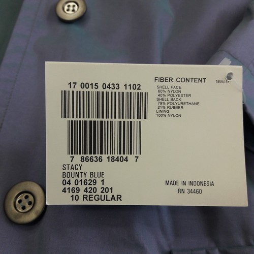 VTG LONDON FOG Women's Sz 10 Long Rain Trench Coat Iridescent Blue NEW MSRP $158 - Picture 3 of 12
