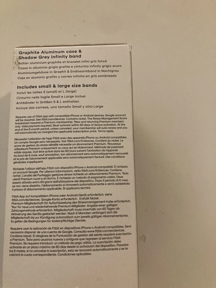 Fitbit Sense 2 Graphite/shadow Grey Health/Fitness Smartwatch - GPS - New Sealed - Image 3 of 3