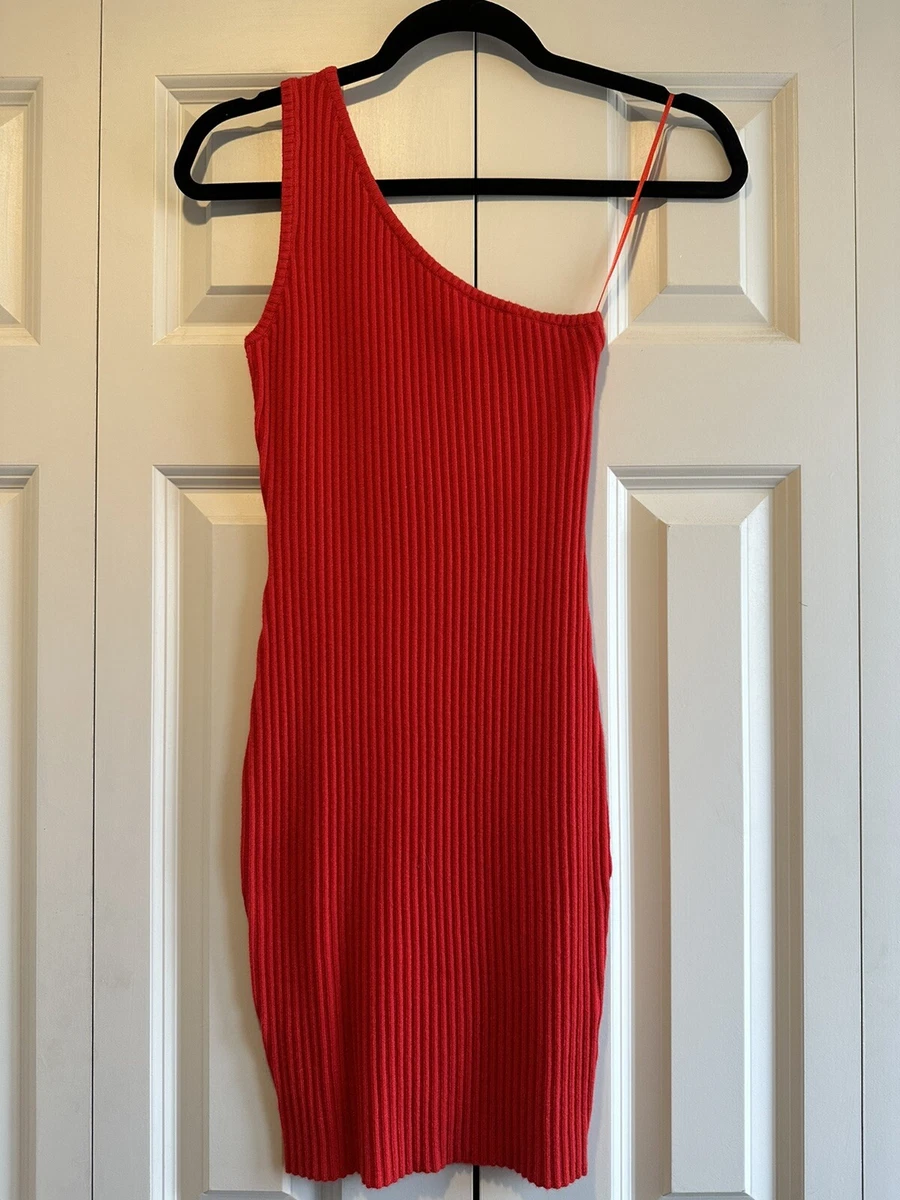 White Fox Red One Shoulder Mini Dress