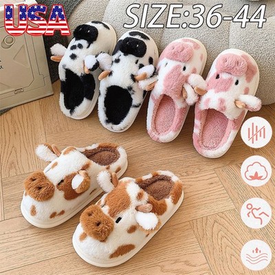 Women's Plush Slippers with Thick Soles Anti Slip and Warm Home Cotton Shoes