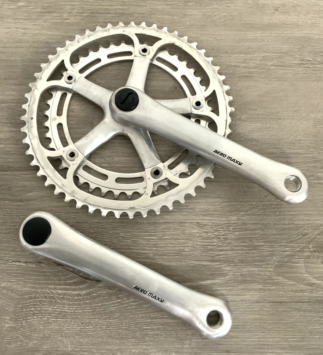 Vintage Sugino Fuji Racing Crankset 170mm Silver Japan Double 52 / 42 1990