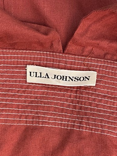 Ulla Johnson Femmes Designer Péplum Boho sans Manche Rouille Coton Midi ROBE XS - Photo 14 sur 14