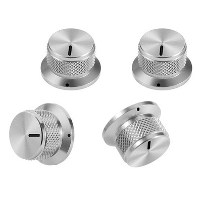 XIYANGJUAN 4pcs Chrome Guitar Knobs 1/4'' Metal Silver Top Hat Volume Tone Spe...