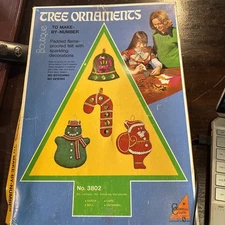 Vintage Homecrafting Tree Ornaments, 1970, In Box, by General Crafts, Complete