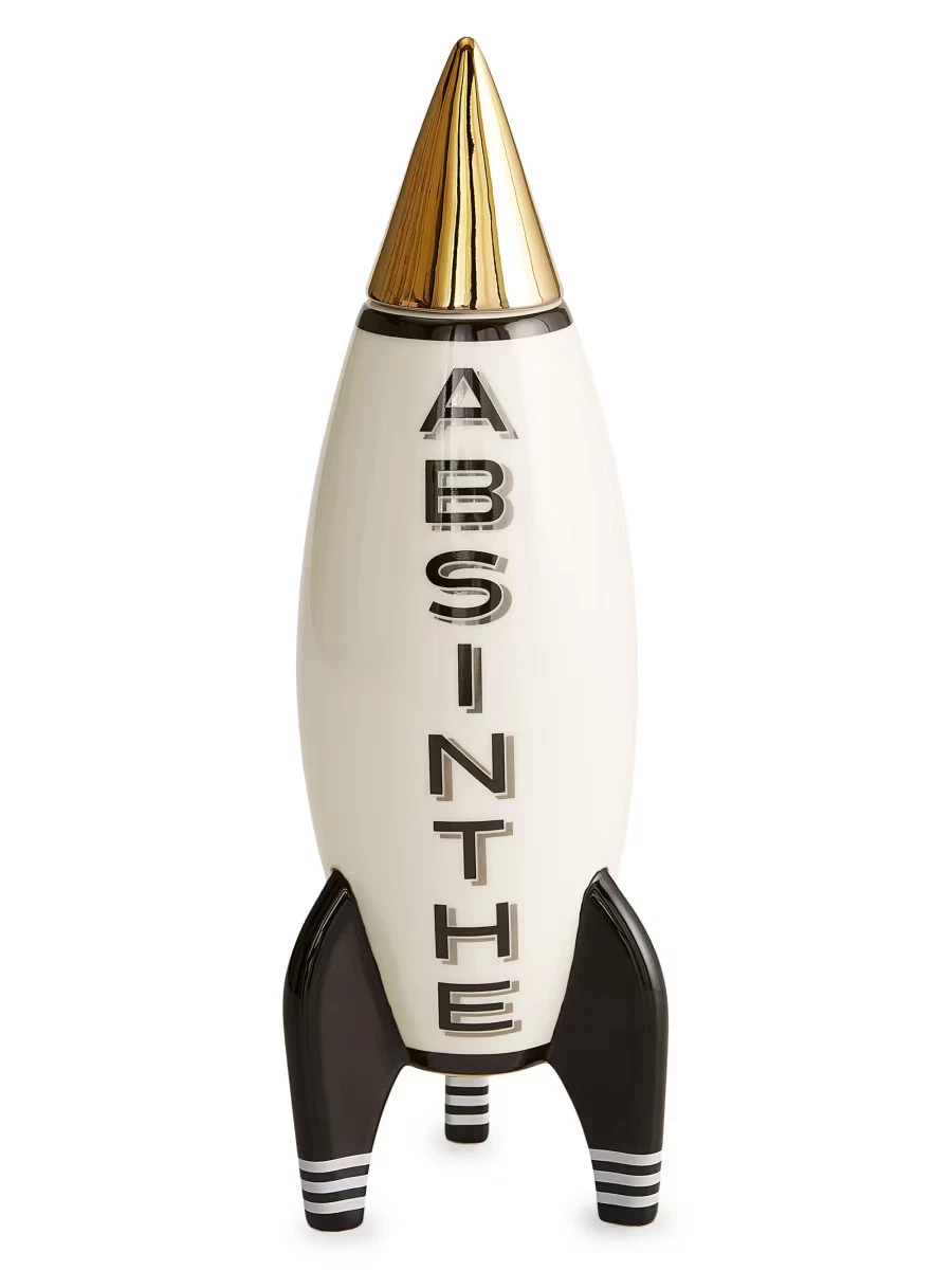 RARE NWT 100% Authentic Jonathan Adler Rocket Porcelain Decanter Luxury Designer
