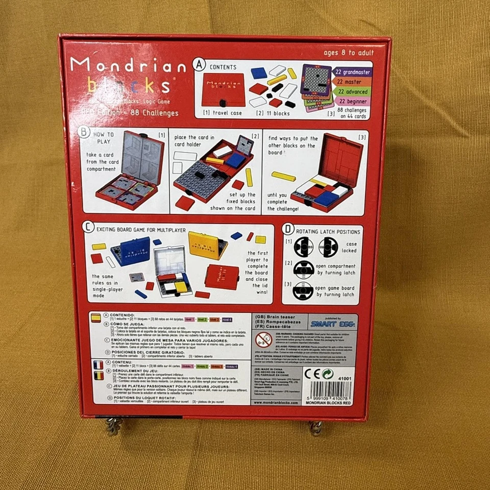 Mondrian Blocks 红色版益智游戏 STEM Winner 智能蛋 8 岁以上全新 — 第 2/4 张图片