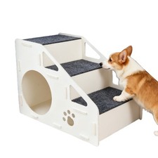 Dog Steps Non-Slip Pet Stairs Toy 4-Step Puppy House Ladder for High Bed