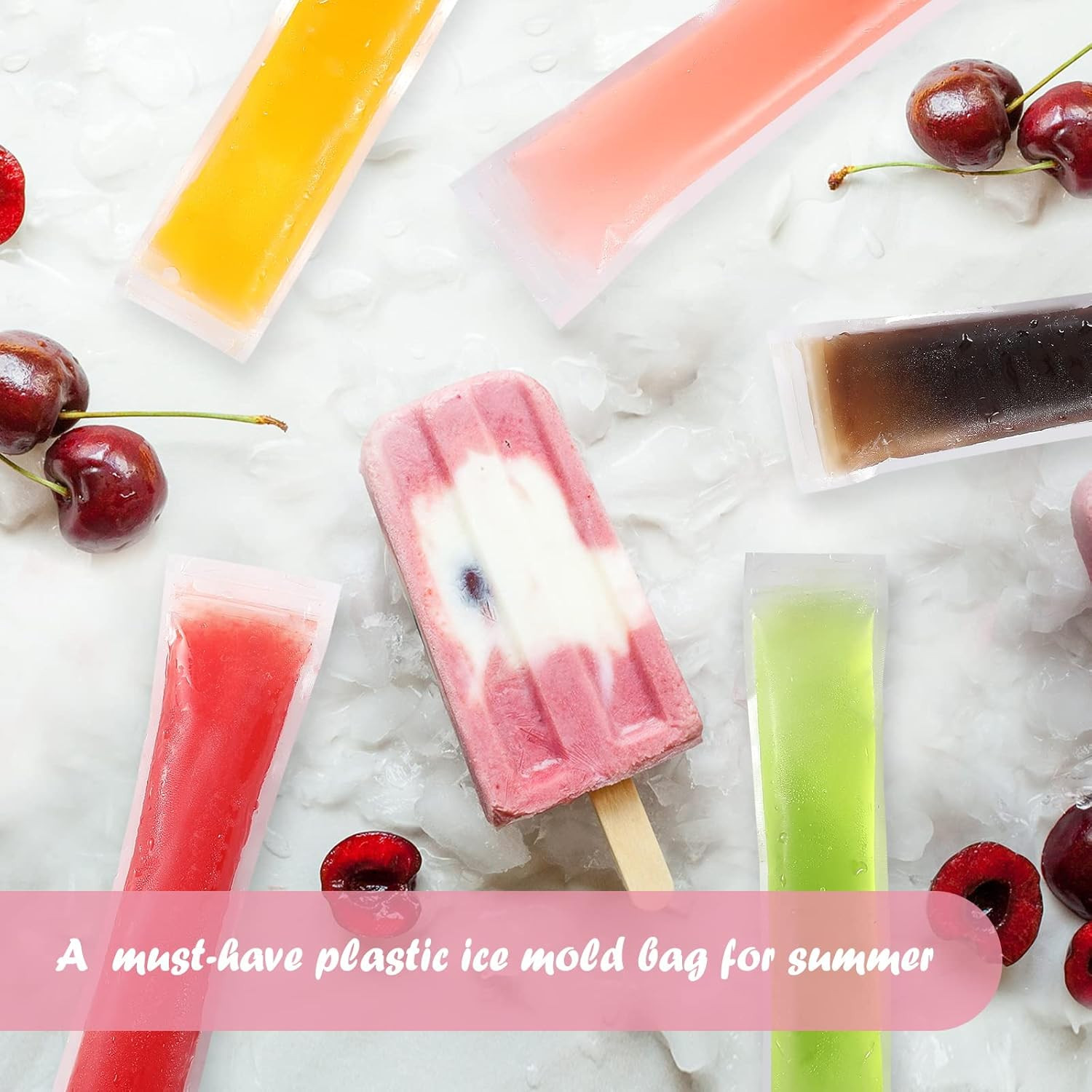 Popsicle Molds Bags DIY Disposable Ice Pop Bags Mold Bags Homemade ice lolly ...