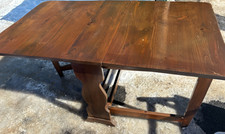 Vintage Mohawk Furniture Walnut Folding Console Table - Drop Leaf, Wavy Sides