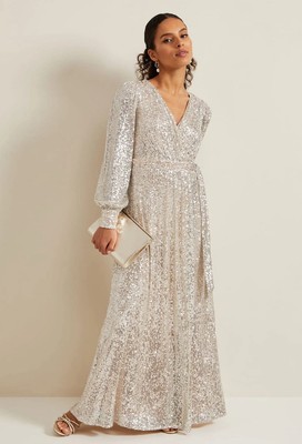 phase 8 sequin dress Nola Dropped Hem Sequin Maxi Dress