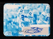 2023 Leaf Pro Set Metal Action Ink Printing Plate Cyan 1/1 Emmitt Smith Auto 0c3
