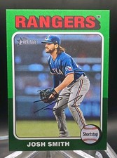 2024 Topps Heritage High Number Josh Smith Green Border Variation #677- Rangers