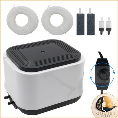 HUIXHAO 2 Outlet Air Pump 260GPH 10W for 600 Gallon Tank with Air Stones Tubing