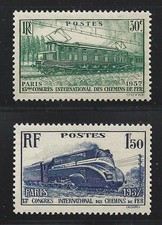 1937 FRANCE - n° 339/340 Chemins de fer - 2 valeurs - MNH**