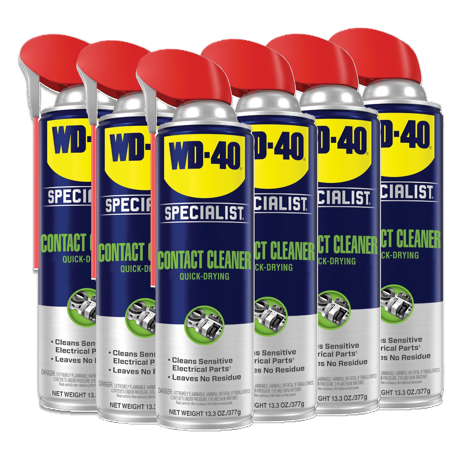 WD-40 Contact Cleaner Fast-Dry No-Residue 13.3 OZ 6-Pack
