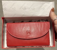 Image of PRIMEHIDE -QUALITY RED LEATHER- MEDIUM SIZE PURSE - RFID SECURE - BOXED -NEW !