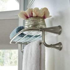 💲 MOEN Banbury Y2694BN Wall Mounted Bathroom Shelf & Towel Bar - Brushed Nickel