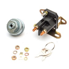 Solenoid Starter Relay & Ignition Key Barrel Fits Countax Weswood T1200 Mower