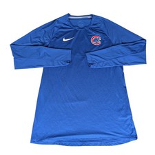 Nike Chicago Cubs MLB Dri-FIT Long Sleeve Training Shirt Royal Blue Mens L