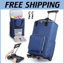 Portable Crochet Tote with Telescoping Handle