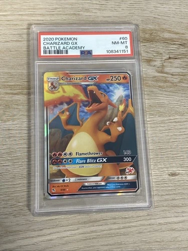PSA 8 CHARIZARD GX 2020 Pokemon #60 Battle Academy NM-MT Pokemon Card