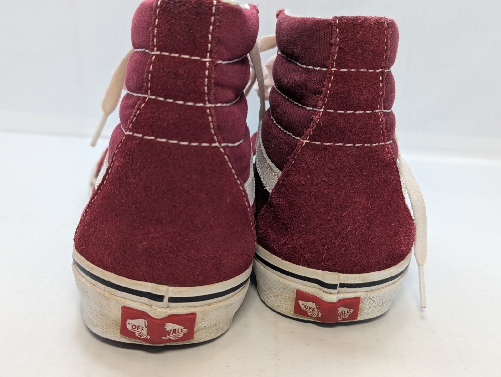 SAOLA Scarpe da skateboard alte Vans Off The Wall rosse in tela scamosciata M US 8 W US 9 5