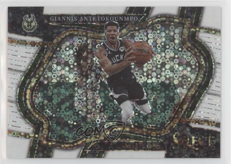 2022-23 Panini Select Courtside White Disco Prizm 5/75 Giannis Antetokounmpo hs9