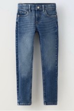 Zara Girls Blue Denim Skinny Slim Fit Jeans Size 6 Medium Wash Zip/Button