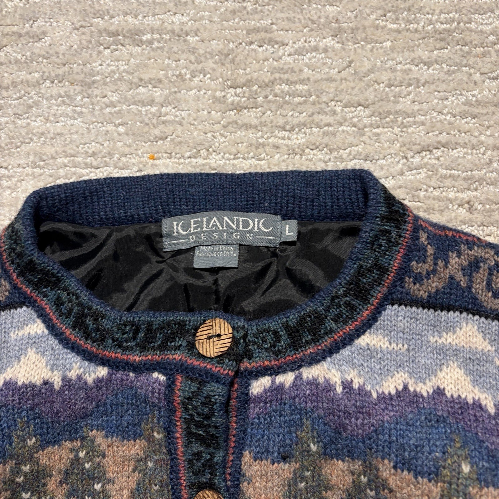 Icelandic Design Wool Nature Pattern Cardigan Swe… - image 3