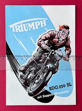Reklame Prospekt um 1955 TRIUMPH Motorrad BDG 250 SL     ( F24906
