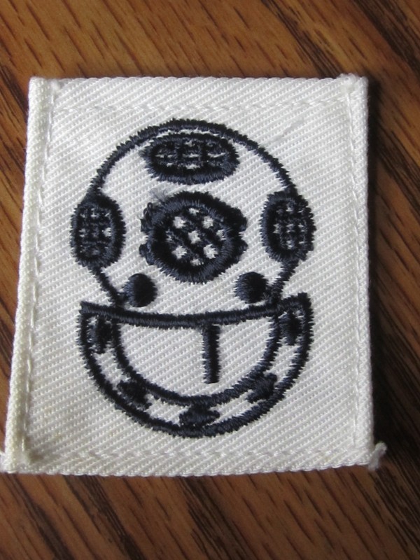 WWII US Navy FIRST CLASS DIVER Sleeve Rate Patch Distinguishing Mark DM, USN