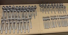 Williams Sonoma Alton Valpeltro Pewter Stainless Steel Flatware Set 72 PCs