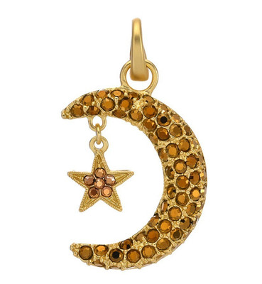 Kirks Folly Crescent Moon Stella Luna Open Ring Charm Matte Gold tone
