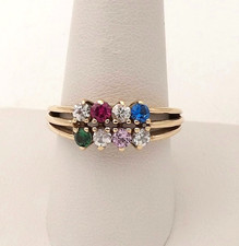 Solid 10k Gold Mother Grandmothers 8 Birthsto...