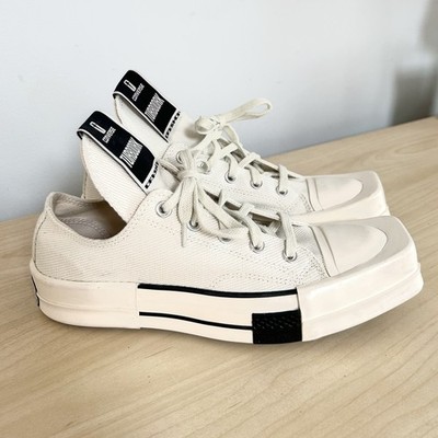 Size 10.5 - Rick Owens DRKSHDW x Converse TURBODRK White | eBay