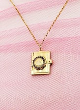 UNIVERSITY OF MINNESOTA Book Locket Antique Vintage GF Chain Necklace Gold Fill