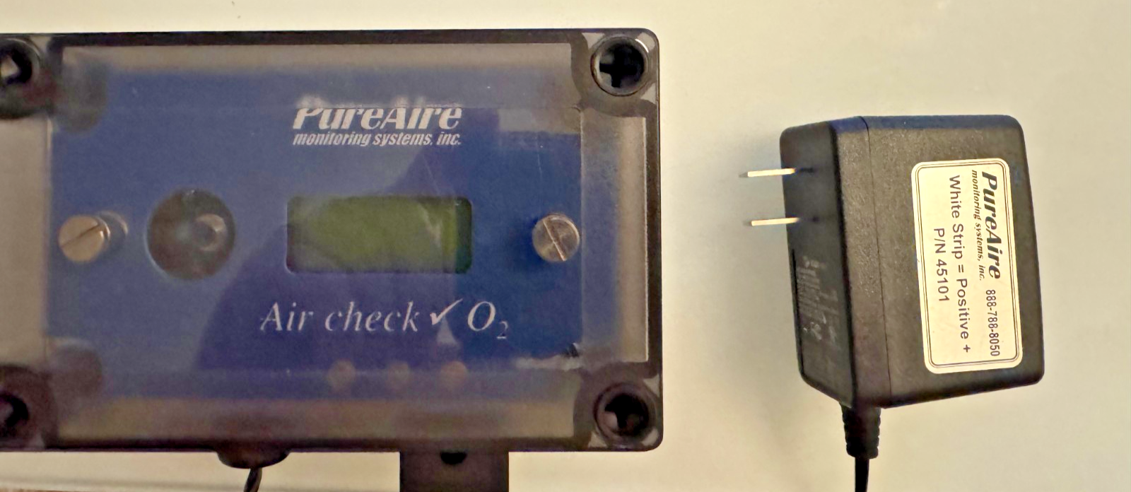 Pureaire O2 Monitor PureAire Air Check O2 TX-1100‐DRA Oxygen Deficiency Monitor 0-25% 99016 ...