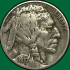 1937-D 3 Legged Buffalo Nickel Choice Very Fine VF+ Coin #34590