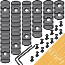 6 Pack Lock Picatinny Rail 3/5/7/9/11/13 Slot Set M-Lok Picatinny Rail