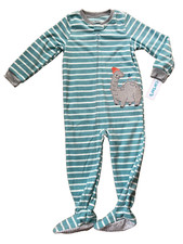 Carter's Toddler Boy's Fleece Footie Pajamas, 4T, Stripe Dino