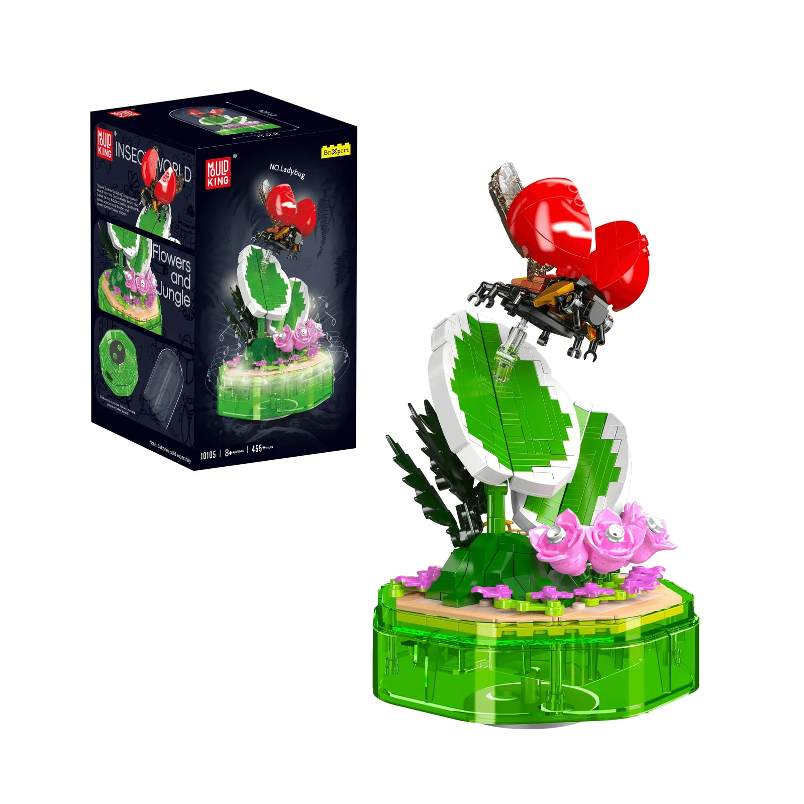Mould King Ladybird Ladybug Building Bricks Model 455pc Music Box 10105