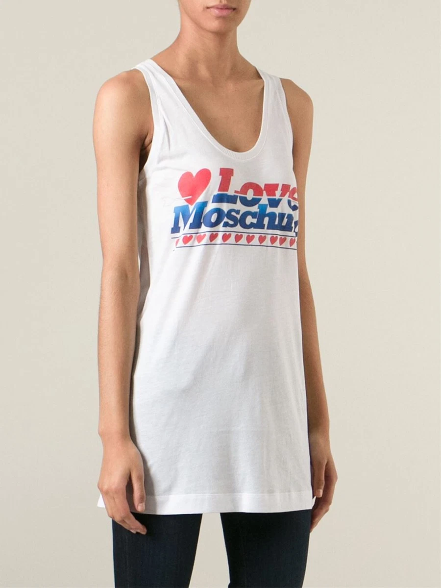 Moschino logo-print sleeveless dress - White