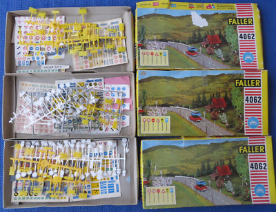 3 x Faller AMS  4062 -- Verkehrszeichen-Set in OVP, 60er Jahre Spielzeug #181018