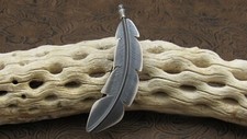 Oxidized Sterling Silver Feather Barrette 